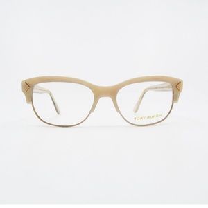 New Tory Burch Eyeglasses 2083 1708 53mm Ivory Marble with Gold Frame